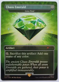 Green Chaos Emerald 7031 (Lotus petal) - MTG, Secret Lair, Sonic - Image 1