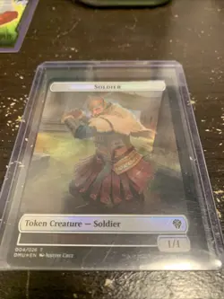 Foil Off Center Ajani, Sleeper Agent Emblem/Soldier Token - Image 2