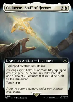 Caduceus, Staff of Hermes - Extended Art - Assassin's Creed #0155 MTG Magic The - Image 1
