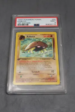 1999 Pokemon Fossil Kabuto First Edition PSA 9 - Image 1