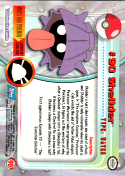2000 Pokemon SHELLDER #90 [Non-Holo] Topps Blue Logo 1st Ed TV Animation NM-MT - Image 2
