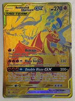 Reshiram & Charizard GX SM247 (TAG TEAM) Holo Pokemon TCG - Near Mint - Image 1