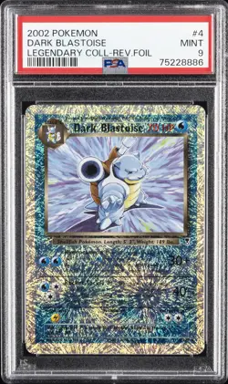 2002 POKEMON LEGENDARY COLLECTION#4 DARK BLASTOISE-REVERSE FOIL PSA 9 - Image 1