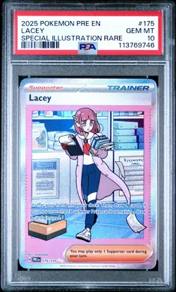 2025 POKEMON PRE EN-PRISMATIC EVOLUTIONS SPECIAL ILLUSTRATION RARE LACEY PSA 10 - Image 1