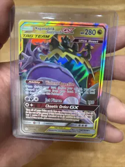 Naganadel & Guzzlord GX 158/236 Cosmic Eclipse Ultra Rare Pokemon Card - Image 1
