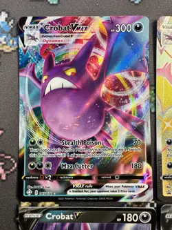 4 x CROBAT Card Lot Pokemon Shining Fates VMAX FULL ART SWSH099 Black Star Promo - Image 2