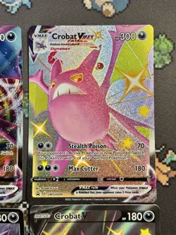 4 x CROBAT Card Lot Pokemon Shining Fates VMAX FULL ART SWSH099 Black Star Promo - Image 3
