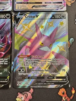 4 x CROBAT Card Lot Pokemon Shining Fates VMAX FULL ART SWSH099 Black Star Promo - Image 5
