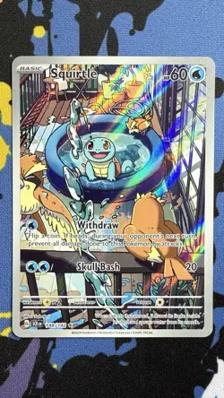 Pokemon Squirtle TCG 148/142 Stellar Crown Illustration Rare Card NM Condition - Image 1