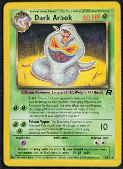 Dark Arbok Vintage Team Rocket Set Rare Non Holo Pokemon Card 19/82 (LP) - Image 1