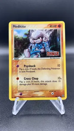 Meditite 55/108 EX Power Keepers Reverse Holo Pokemon Card LP Stamped - Image 1