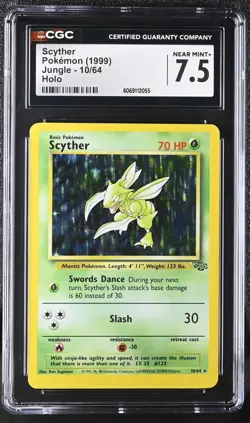 CGC 7.5 Scyther 1999 Jungle 10/64 Holo Pokemon Card - Image 1