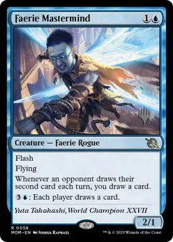 Faerie Mastermind NM #58 Promo Pack: March of the Machine MTG - Image 1