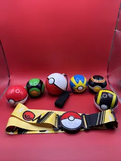 Lot of 6 Empty Pokemon Tins Pokeball W/Pokemon 2018 Belt - Free Shipping - Image 1