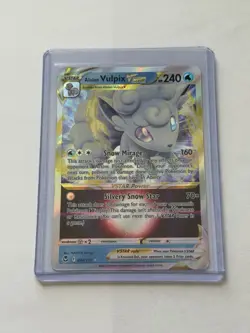 Pokemon Alolan Vulpix VSTAR 034/195 Silver Tempest Ultra Rare Holo Mint - Image 1