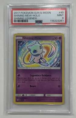 2017 POKEMON SUN & MOON SHINING LEGENDS #40 SHINING MEW-HOLO PSA 9 - Image 1