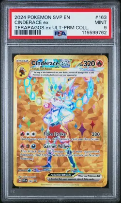 2024 POKEMON SVP EN-SV BLACK STAR PROMO #163 CINDERACE EX PSA 9 - Image 1