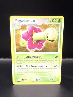 Pokemon TCG Meganium 13/123 Rare Holo Mysterious Treasures Swirl - Image 2