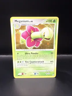 Pokemon TCG Meganium 13/123 Rare Holo Mysterious Treasures Swirl - Image 3