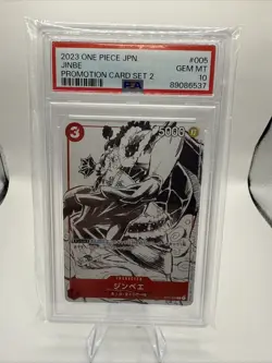 PSA 10 GEM MINT JAPANESE ONE PIECE 2023 JINBE ST01-005 PROMOTION CARD SET 2 - Image 1
