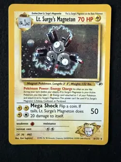 Lt. Surge’s Magneton Holo Gym Heroes Base Set Pokemon Card 8/132 One Owner - Image 1