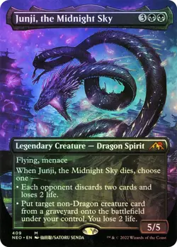 NM+ FOIL MTG Junji, the Midnight Sky Borderless #409 Kamigawa Dynasty Magic Card - Image 1