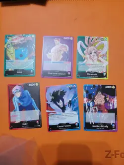 One Piece Card Game OP-11&10 Fist Of Divine Speed Base Leader Set - 6 Card Lot - Image 1