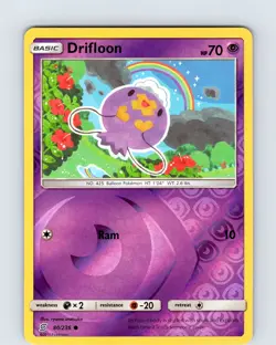 Pokemon TCG Drifloon S&M Unified Minds 80/236 Reverse Holo Common Card NM - Image 1