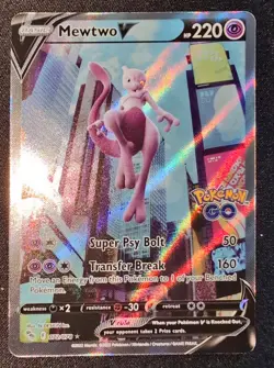 Pokemon Go Mewtwo v 72/78 Full Art Alternative Ultra Rare Card - Image 1