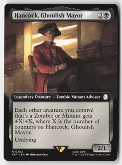 MTG - Hancock, Ghoulish Mayor (Extended Art) R Universes Beyond: Fallout 382 LP- - Image 1