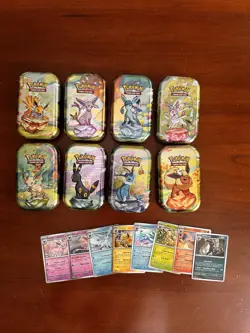 Pokemon Prismatic Evolutions Costco Mini Tin Cosmo Promos & Tins (8) - NO PACKS - Image 1
