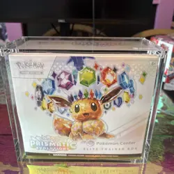 Prismatic Evolutions Pokemon Center Elite Trainer Box ETB in Grailgaurd Acrylic - Image 1