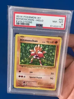 2016 Pokemon XY Hitmonchan Holo Evolutions #62 PSA 8 - Image 3