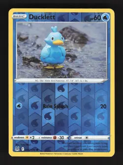 2022 Pokemon Ducklett 046/196 Reverse Holo Common Lost Origin - Image 1