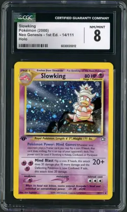2000 Pokemon Neo Genesis 1st Edition Slowking Holo Rare 14/111 CGC 8 - Image 1