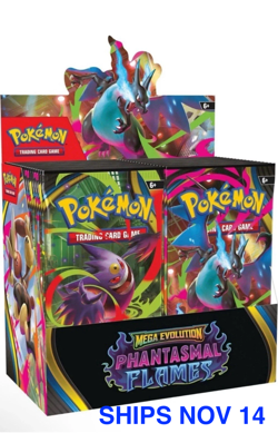 PRESALE SHIPS 11/14 Pokemon Mega Evolution Phantasmal Flames Booster Box Sealed - Image 1