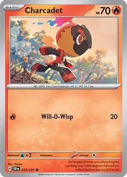 Charcadet 032/191 Reverse Holo Common LP-NM - Pokemon S&V Surging Sparks SSP - Image 3