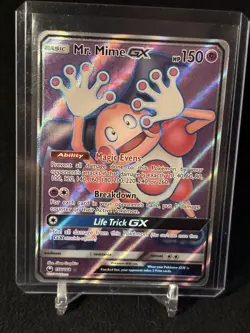 Pokemon TCG Mr. Mime GX S&M: Celestial Storm 156/168 Full Art Holo Foil Rare NM+ - Image 1