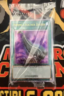 Yu-Gi-Oh! Harpie's Feather Duster EDC1-EN001 Quarter Century Rare Alt Art SEALED - Image 1