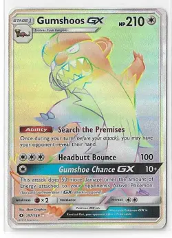 Gumshoos GX - 157/149 - Pokemon Sun & Moon Base Set Secret Rare Card NM - Image 1