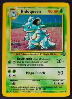 Pokemon - Nidoqueen Holo - 7/64 - Jungle - Rare Card - Played - Image 2