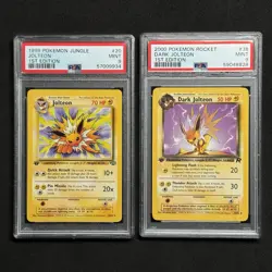 PSA 9 Pokemon 1st Edition JOLTEON Cards Lot 1999 Jungle & 2000 Dark Team Rocket - Image 1