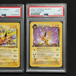 PSA 9 Pokemon 1st Edition JOLTEON Cards Lot 1999 Jungle & 2000 Dark Team Rocket - Image 2