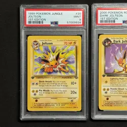 PSA 9 Pokemon 1st Edition JOLTEON Cards Lot 1999 Jungle & 2000 Dark Team Rocket - Image 3