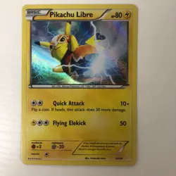 Pikachu Libre Holo 30/30 Pokemon LP- On Back Of Card - Image 1
