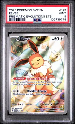 2025 POKEMON SVP EN-SV BLACK STAR PROMO #173 EEVEE PSA 9 - Image 1