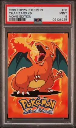 1999 TOPPS POKEMON THE MOVIE EDITION #E6 CHARIZARD #6 PSA 9 - Image 1