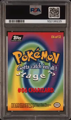 1999 TOPPS POKEMON THE MOVIE EDITION #E6 CHARIZARD #6 PSA 9 - Image 2