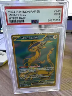 2024 Pokemon TCG Paldean Fates Miraidon EX Hyper Rare #243 PSA Mint 9 - Image 1