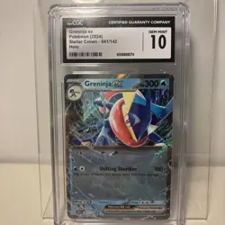 Pokemon Greninja EX Holo #41/142 Stellar Crown 2024 CGC graded 10 Gem Mint Slab - Image 1